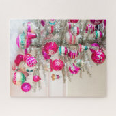 シルバーティンセルツリーとヴィンテージクリスマスオーナメント ジグソーパズル (横)