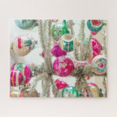 シルバーティンセルツリーと光沢のあるブリットオーナメント ジグソーパズル (横)