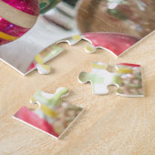 シルバーティンセルツリーと光沢のあるブリットオーナメント ジグソーパズル (側面)