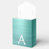 シルバーティール（緑がかった色）グリッターブラッシュドメタルモノグラム名 フェイバーボックス (オープン)