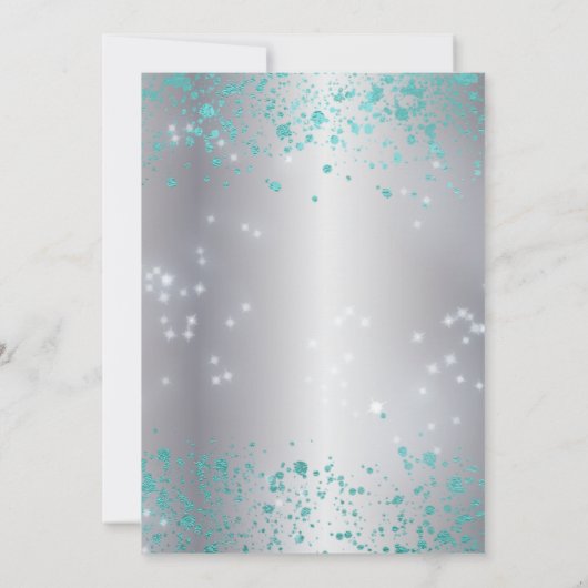 シルバーティール（緑がかった色）ジュエリドティアラキンセアニラ招待状 招待状 (裏面)