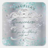 シルバーティール（緑がかった色）ジュエリドティアラキンセアニラ スクエアシール (正面)