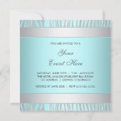 シルバーティール(緑がかった色)ブルーパーティー 招待状 (裏面)