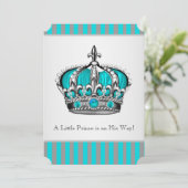 シルバーティール（緑がかった色）ブルーベビーシャワー 招待状 (スタンド正面)