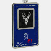 シルバーディアシーンの炭素繊維スタイルプリント シルバープレートフレームオーナメント (右)