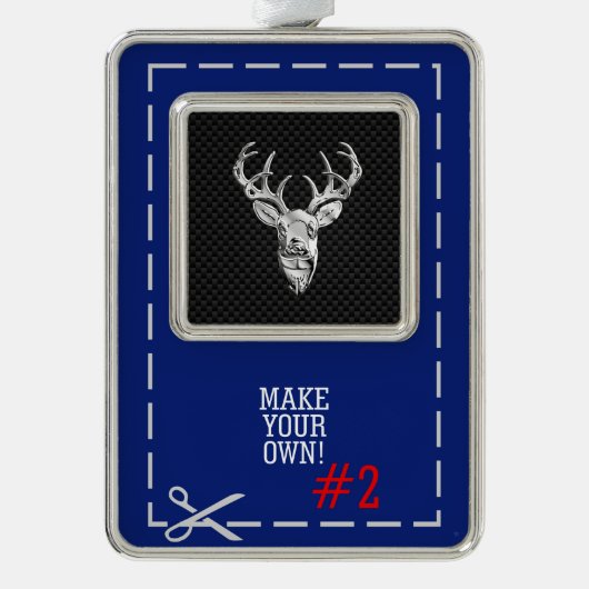 シルバーディアシーンの炭素繊維スタイルプリント シルバープレートフレームオーナメント (正面)