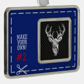 シルバーディアシーンオン炭素繊維スタイルプリント シルバープレートフレームオーナメント (右)