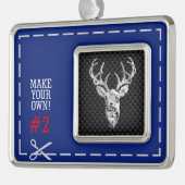 シルバーディアシーンオン炭素繊維スタイルプリント シルバープレートフレームオーナメント (左)
