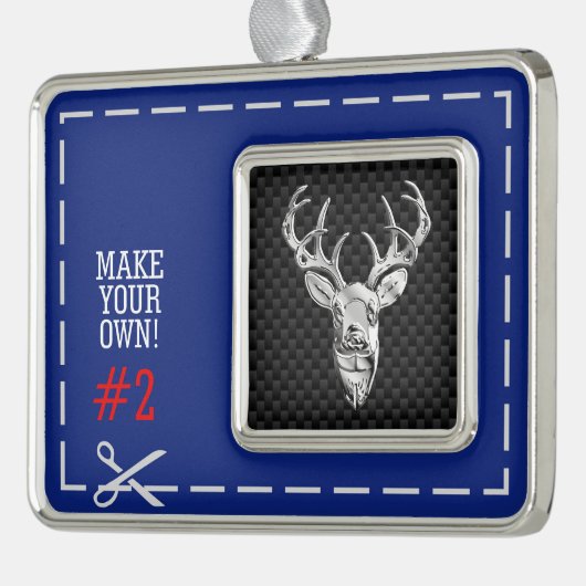 シルバーディアシーンオン炭素繊維スタイルプリント シルバープレートフレームオーナメント (左)