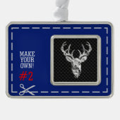 シルバーディアシーンオン炭素繊維スタイルプリント シルバープレートフレームオーナメント (正面)