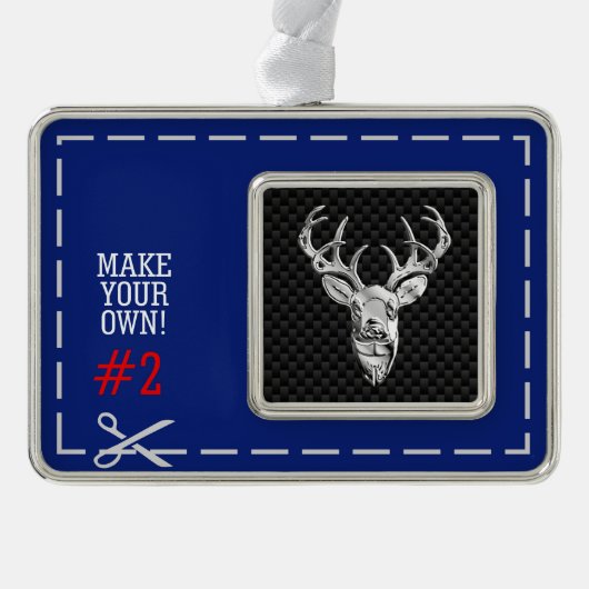 シルバーディアシーンオン炭素繊維スタイルプリント シルバープレートフレームオーナメント (正面)