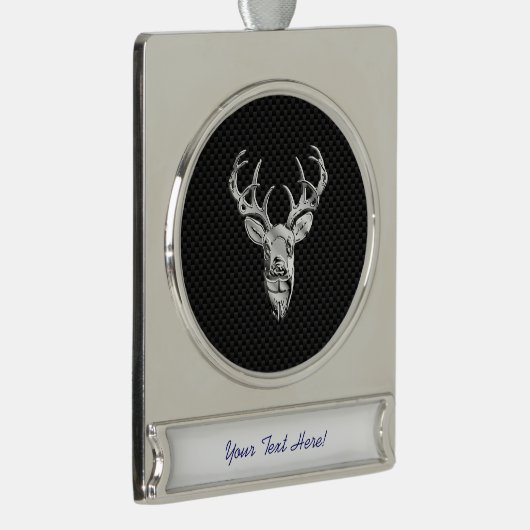 シルバーディアトロフィオンカーボンファイバースタイルプリント シルバープレートバナーオーナメント (右)