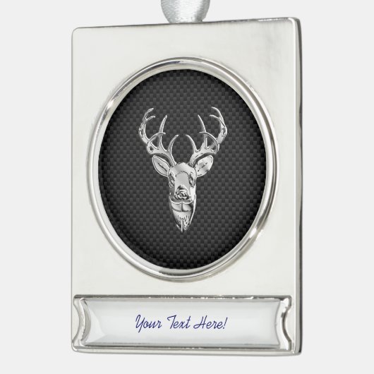 シルバーディアトロフィオンカーボンファイバースタイルプリント シルバープレートバナーオーナメント (左)