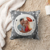 シルバーディスコのバレンタインデーと写真と文字 クッション (ブランケット)