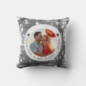 シルバーディスコのバレンタインデーと写真と文字 クッション (正面)