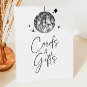 シルバーディスコのボールのサインとギフトサイン 台座サイン