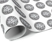 シルバーディスコのボールパターン ラッピングペーパー (ロールコーナー)