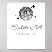 シルバーディスコカスタムボール文字パーティー標識 ポスター (正面)