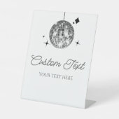 シルバーディスコカスタムボール文字パーティー標識 台座サイン (正面)