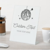 シルバーディスコカスタムボール文字パーティー標識 台座サイン (インサイチュ)