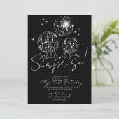 シルバーディスコパーティーモダンサプライズ誕生日パーティー 招待状 (スタンド正面)