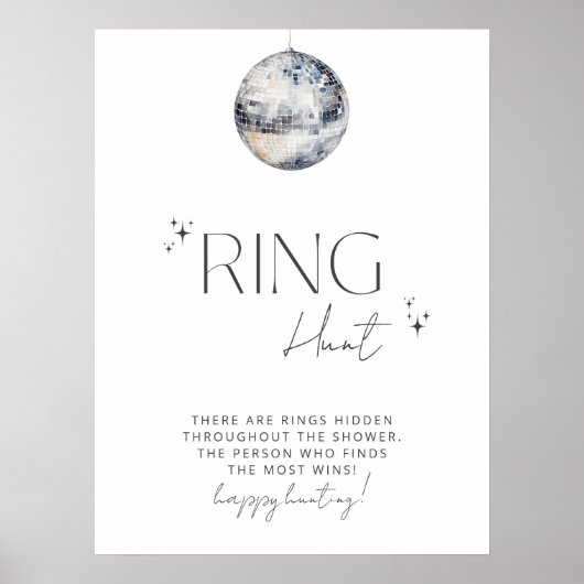 シルバーディスコブライダルシャワーリングや輪狩りゲーム ポスター (正面)