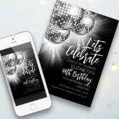 シルバーディスコボールでお祝いしよう 招待状