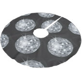 シルバーディスコボールクリスマスクリスマスツリースカート ブラッシュドポリエステルツリースカート (アングル)