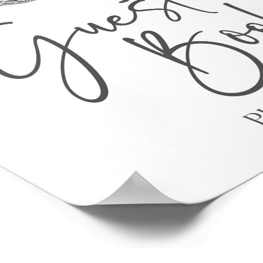 シルバーディスコボールゲストブックパーティーサイン ポスター (角)