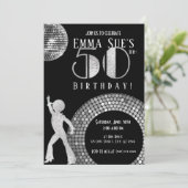 シルバーディスコボールスタジオ54パーティー50th誕生日 招待状 (スタンド正面)