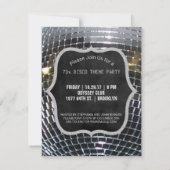 シルバーディスコボールダンスパーティー|レトロ70sパーティー 招待状 (裏面)