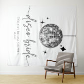 シルバーディスコボールディスコブライドブライダルシャワー タペストリー (インサイチュ(横))