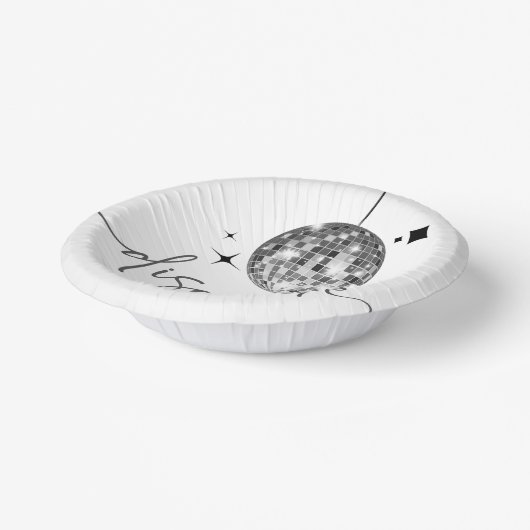 シルバーディスコボールディスコブライドブライダルシャワー ペーパーボウル (傾斜あり)