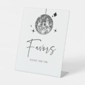 シルバーディスコボールパーティーがテーブルの看板を好む 台座サイン (正面)