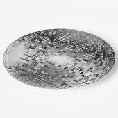 シルバーディスコボールパーティーグラマー ペーパープレート (アングル)