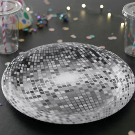 シルバーディスコボールパーティーグラマー ペーパープレート