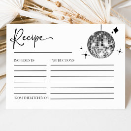 シルバーディスコボールブライダルシャワーレシピカード