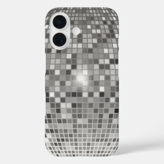 シルバーディスコボールミラーグリッドiPhoneケース iPhone 16ケース