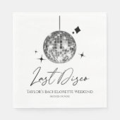 シルバーディスコボールラストディスコバチェロレッテ スタンダードランチョンナプキン (正面)