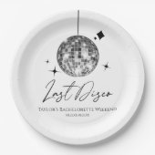 シルバーディスコボールラストディスコ独身最後の夜 ペーパープレート (正面)