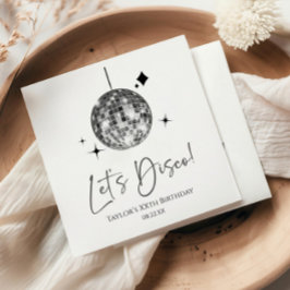 シルバーディスコボールレッツディスコ誕生日パーティー スタンダードランチョンナプキン