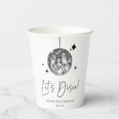 シルバーディスコボールレッツディスコ誕生日パーティー 紙コップ (裏面)