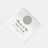 シルバーディスコボール応援ニューイヤーイブパーティー スタンダードランチョンナプキン (角)