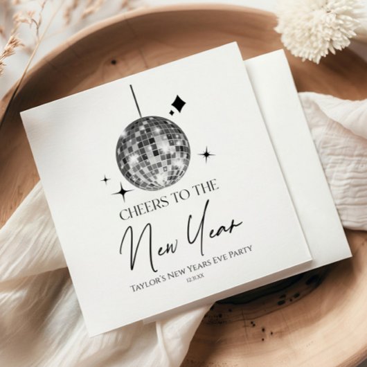 シルバーディスコボール応援ニューイヤーイブパーティー スタンダードランチョンナプキン