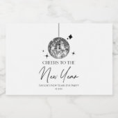 シルバーディスコボール応援ニューイヤーイブパーティー スパークリングワインラベル (シングルラベル)