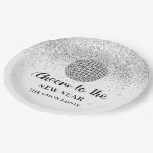 シルバーディスコボール応援ニューイヤーイブパーティー ペーパープレート (アングル)