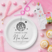 シルバーディスコボール応援ニューイヤーイブパーティー ペーパープレート (パーティー)