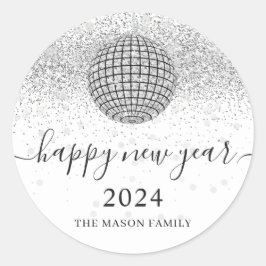 シルバーディスコボール応援ニューイヤーイブパーティー ラウンドシール