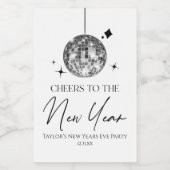 シルバーディスコボール応援ニューイヤーイブパーティー ワインラベル (シングルラベル)