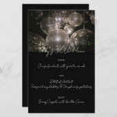 シルバーディスコボール誕生日ディナーパーティーメニュー (正面/裏面)